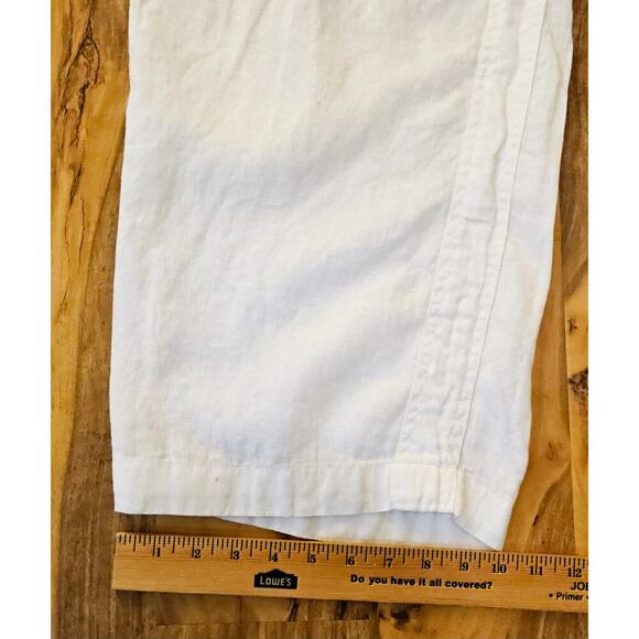 Athleta Cabo White Sz18 Linen Wide leg pants. Calla Lily. Relaxing Boho. Elastic - Picture 9 of 15